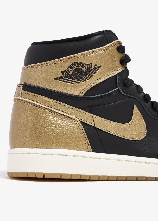 Nike Air Jordan 1 High Retro OG Metallic Gold sneakers for Men Black in Oman Level Shoes