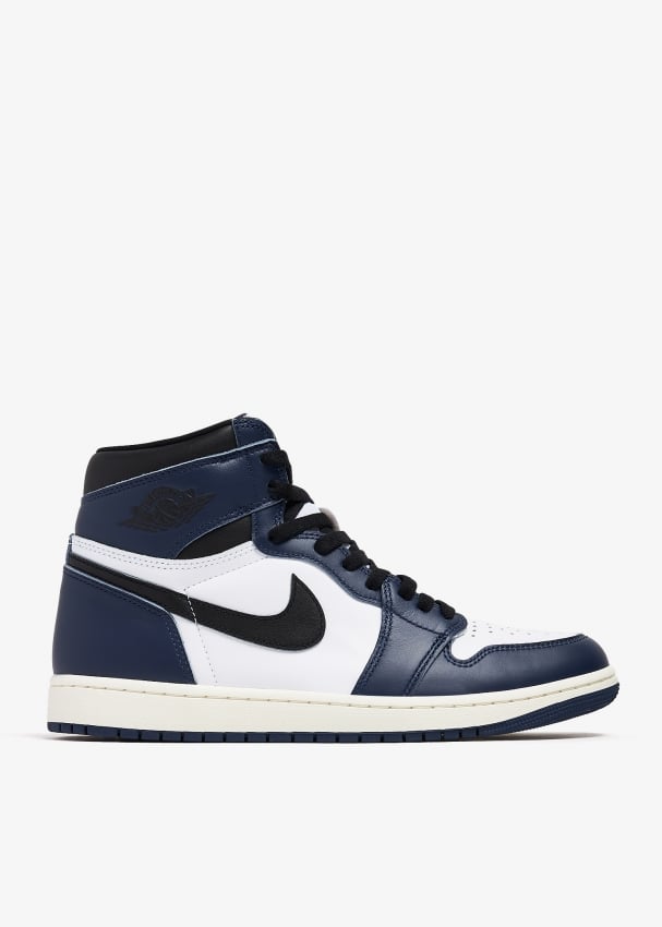 Navy blue and white jordan ones on sale