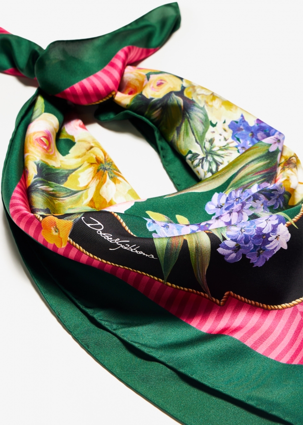 Dolce&Gabbana Garden-print twill scarf for Women - Prints in
