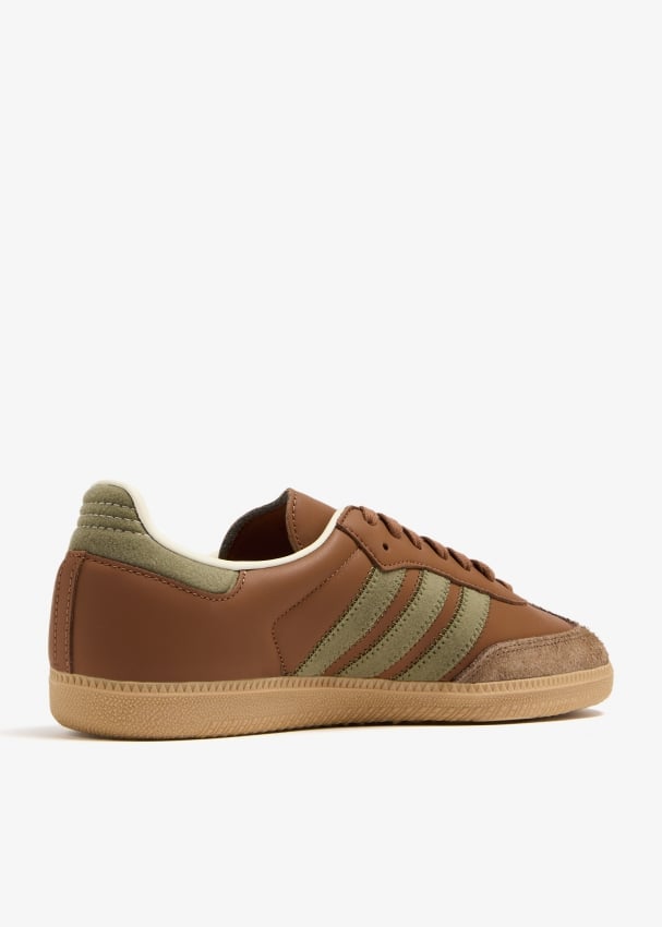 Adidas samba 85 vintage brown leather trainers hotsell