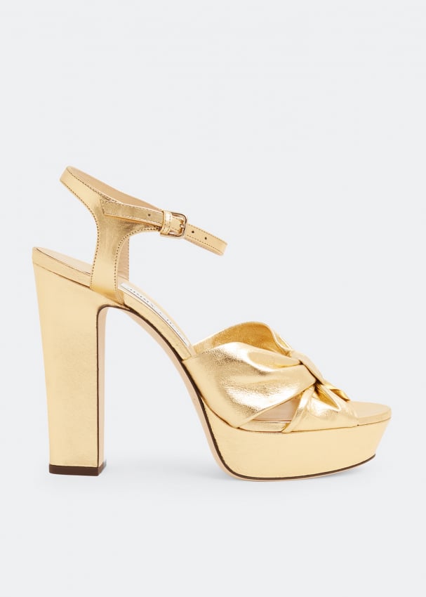 Jimmy Choo Heloise 120 sandals for Women - Gold in UAE | Level Shoes