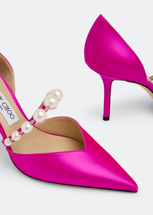 Jimmy Choo Aurelie 85 Pumps with Pearls - 39 Pink