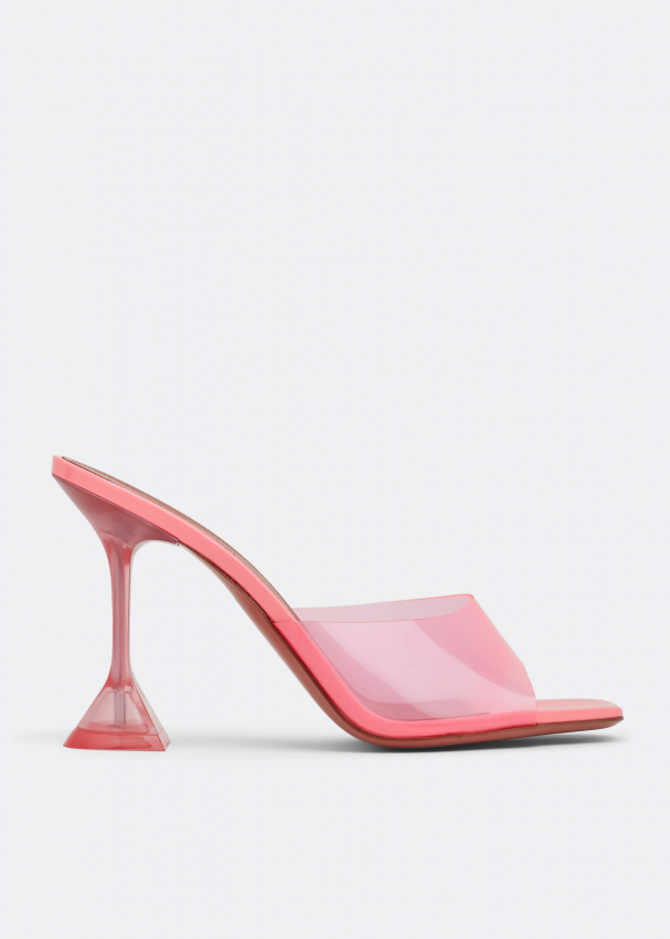 Amina Muaddi Lupita Glass mules for Women - Pink in UAE | Level Shoes