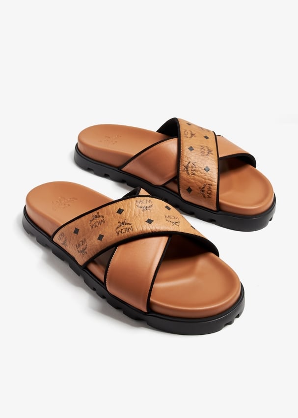 MCM Monogram sandals for Men Brown in KSA Level Shoes