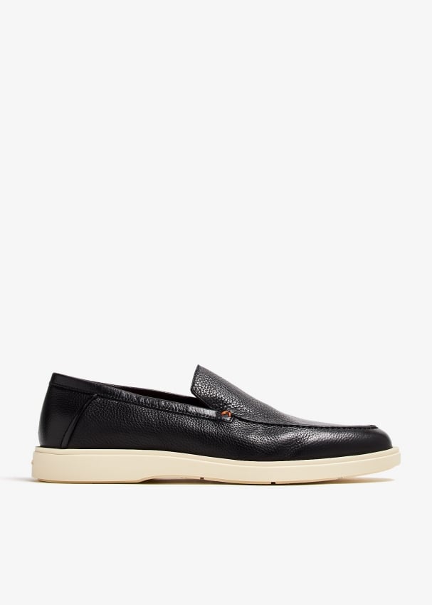 Santoni leather loafers online