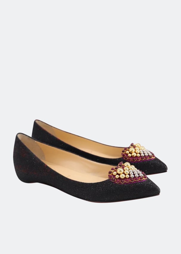 Christian louboutin 2024 glitter flats