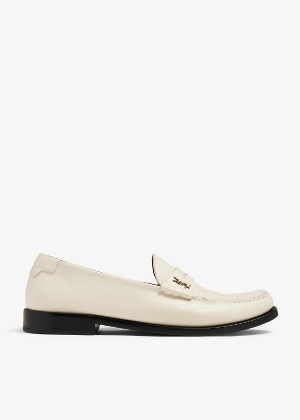Saint Laurent Pre-Loved Le Monogram penny loafers for Women - White in ...