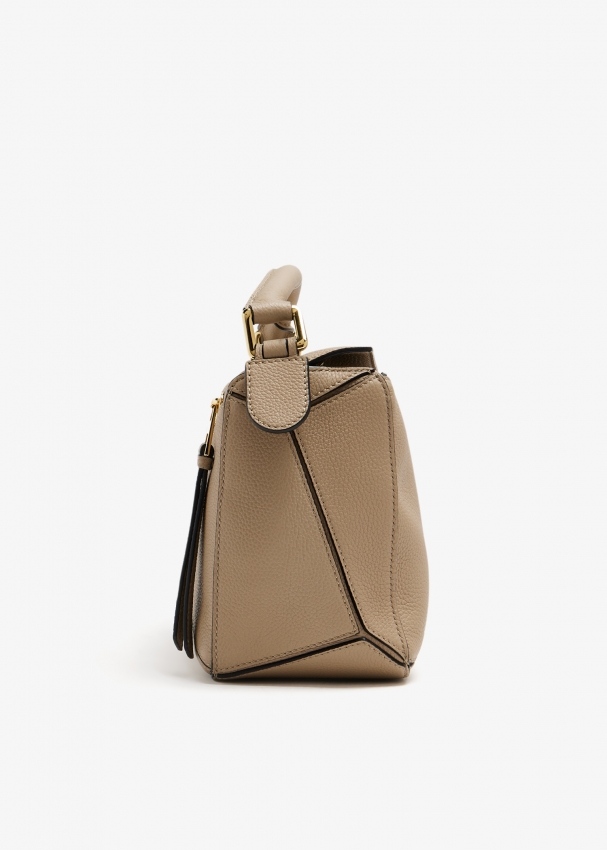 LOEWE Puzzle Bag Small Handbag Shoulder 2way Calfskin Dark Taupe Multicolor  TGIS | eBay