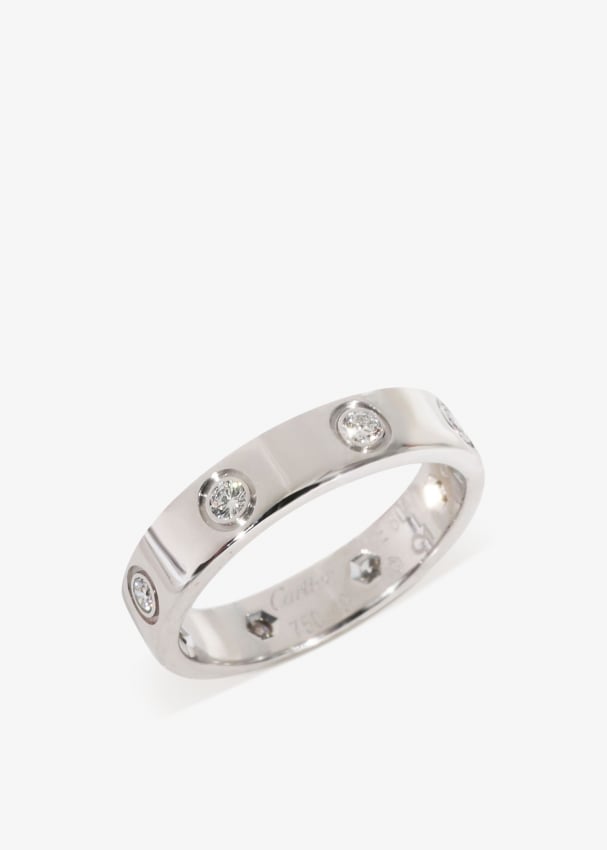 Cartier love wedding band white gold best sale