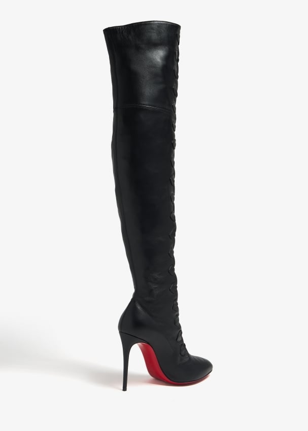 Christian louboutin thigh high leather boots best sale