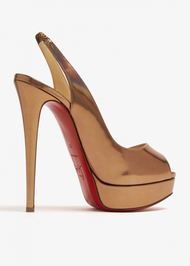 Christian Louboutin Pre Loved Lady Peep 150 slingback pumps for Women Metallic in KSA Level Shoes