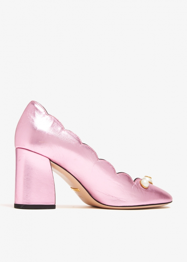 Gucci shoes pearl heels hotsell