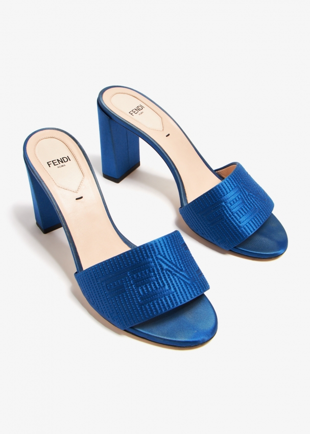 Fendi Pre Loved Logo sandals for Women Blue in KSA Level Shoes