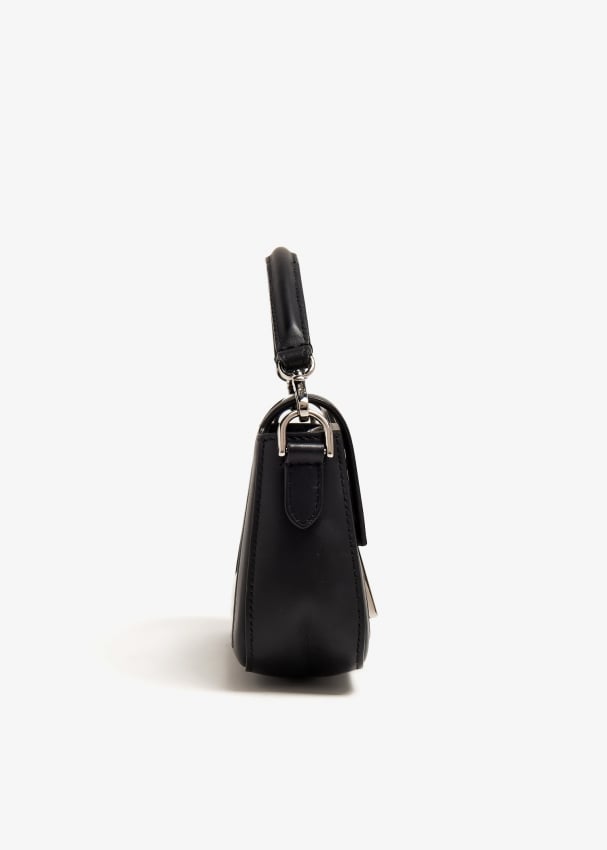 Fendi Pre-Loved Leather and Zucca Mini Baguette bag for Women - Black ...