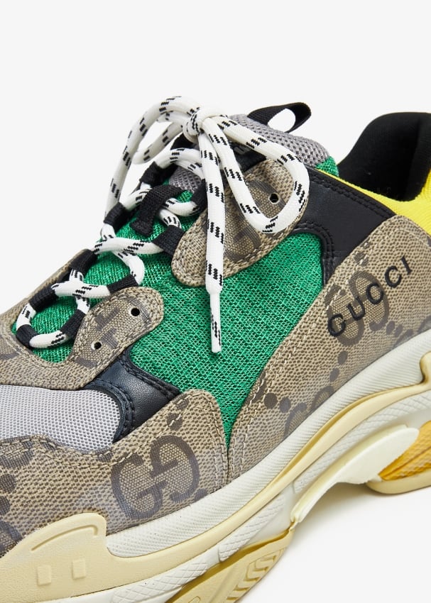 Gucci Pre Loved x Balenciaga The Hacker Project Triple S sneakers for Men Printed in KSA Level Shoes