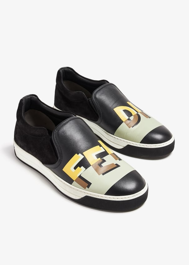 Fendi Pre Loved Vocabulary slip on sneakers for Men Black in KSA Level Shoes