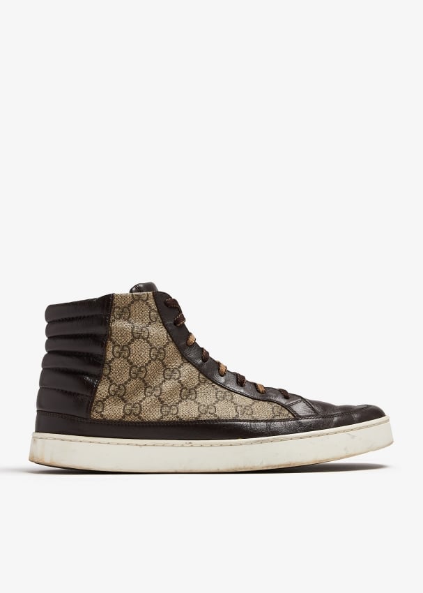 Gucci Pre Loved GG Supreme high top sneakers for Men Printed in KSA Level Shoes