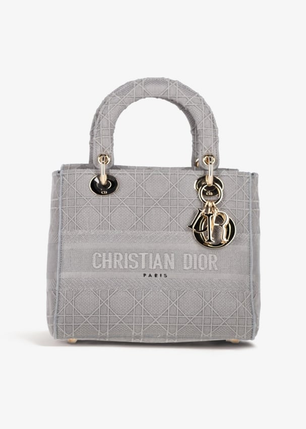 Dior Pre Loved Medium Lady D Lite bag for Women Grey in KSA Level Shoes