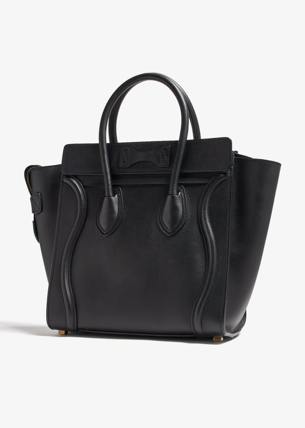 Celine Pre Loved Micro Luggage tote bag for Women Black in KSA Level Shoes