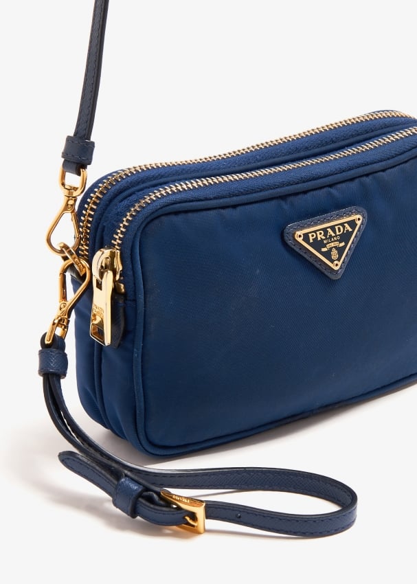 Prada Pre Loved Nylon mini camera crossbody bag for Women Blue in UAE Level Shoes