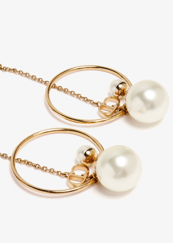 Dior Pre Loved Pearl Tribales dangle chain drop earrings for Women Gold in Bahrain Level Shoes