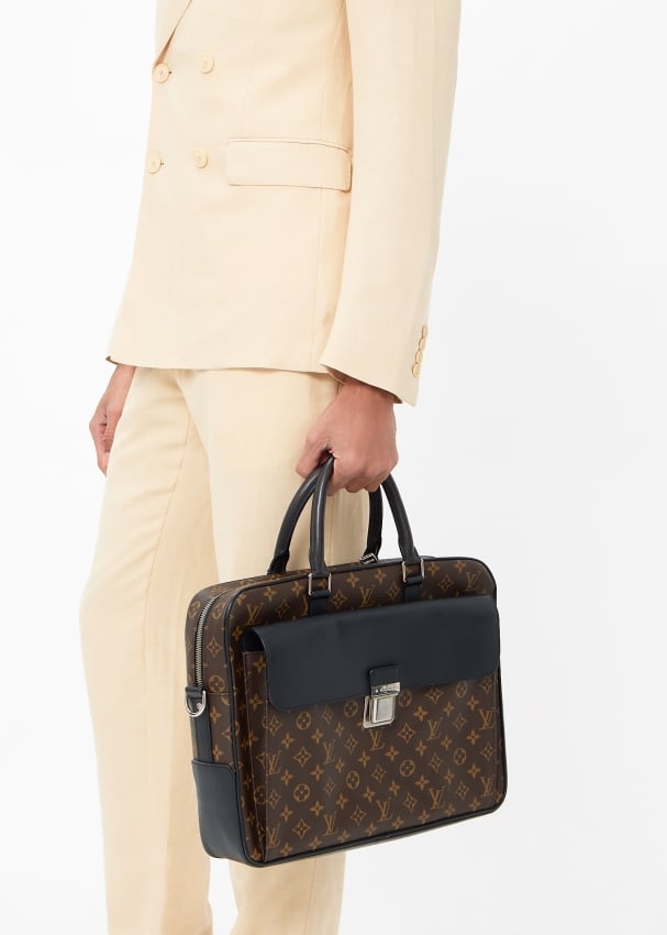 Louis Vuitton Pre Loved Monogram Macassar soft briefcase for Men Brown in KSA Level Shoes