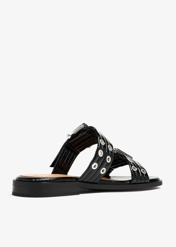 Ganni Feminine buckle sandals for Women - Black in UAE | Level Shoes