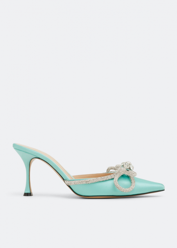 Mach & Mach Double Bow mules for Women - Blue in UAE | Level Shoes