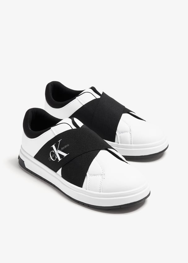 Calvin Klein CK elastic band sneakers for Kids Unisex White in UAE Level Shoes