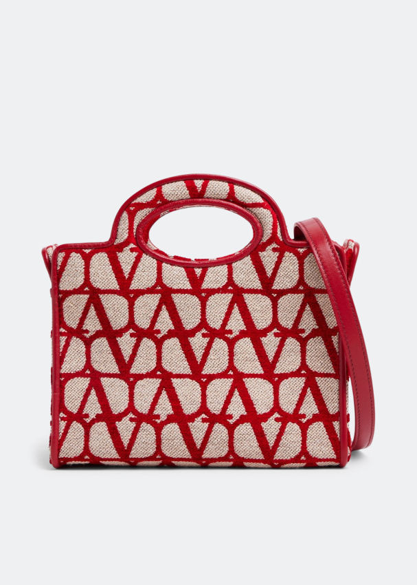 Valentino Garavani Le Troisième Mini Shopping Bag In Toile Iconographe in  Red