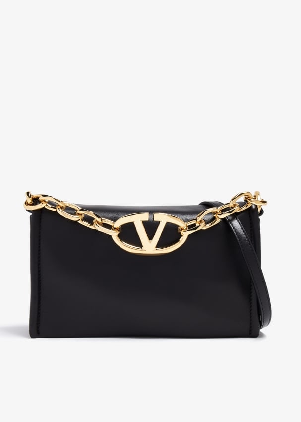 Valentino Garavani VLogo Chain clutch for Women Black in Bahrain Level Shoes