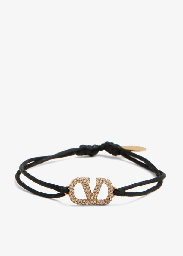 Valentino Vlogo Silver Tone Adjustable Cord Bracelet Valentino | TLC