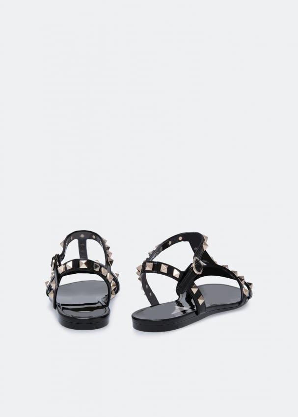 Black valentino online sandals