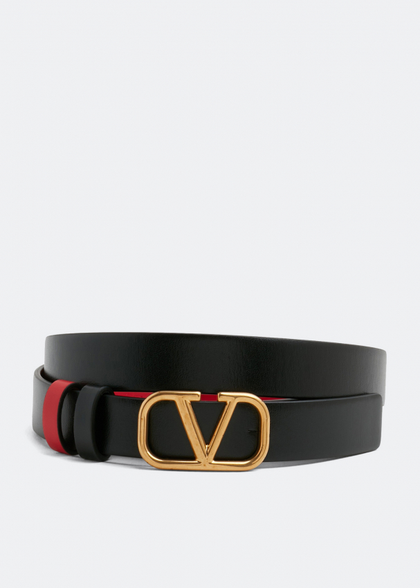 Valentino Garavani VLogo Signature reversible belt for Women - Black in ...