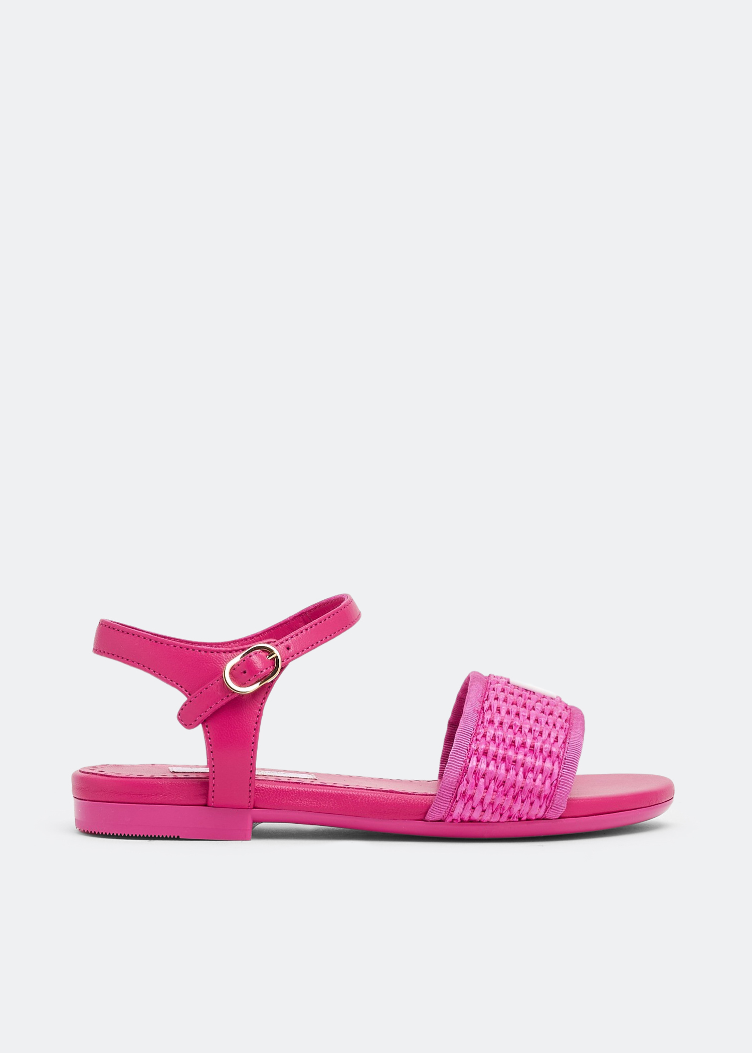 

DG straw and leather sandals, Pink