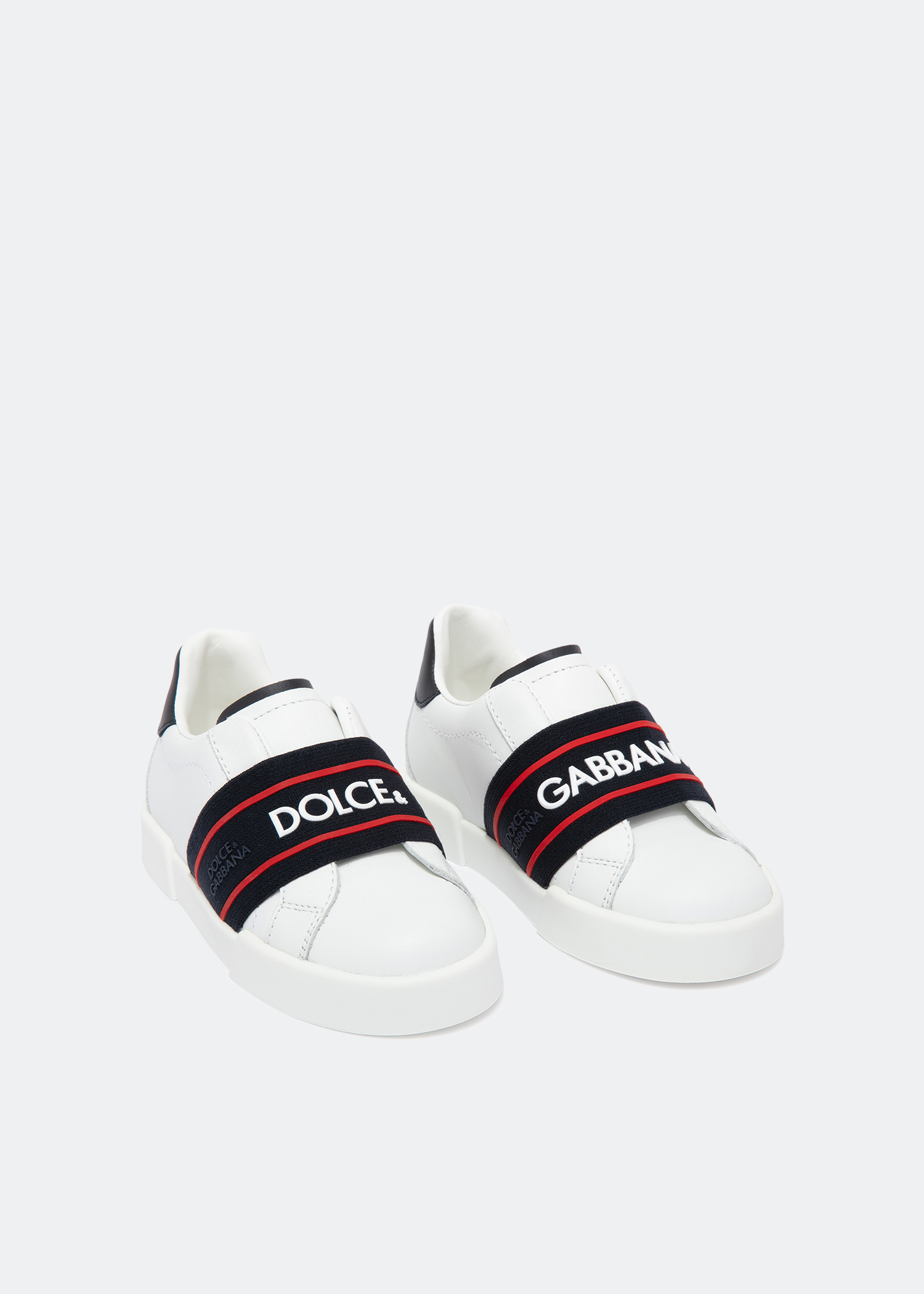 

Calfskin portofino light sneakers with logo-detailed elastic, White