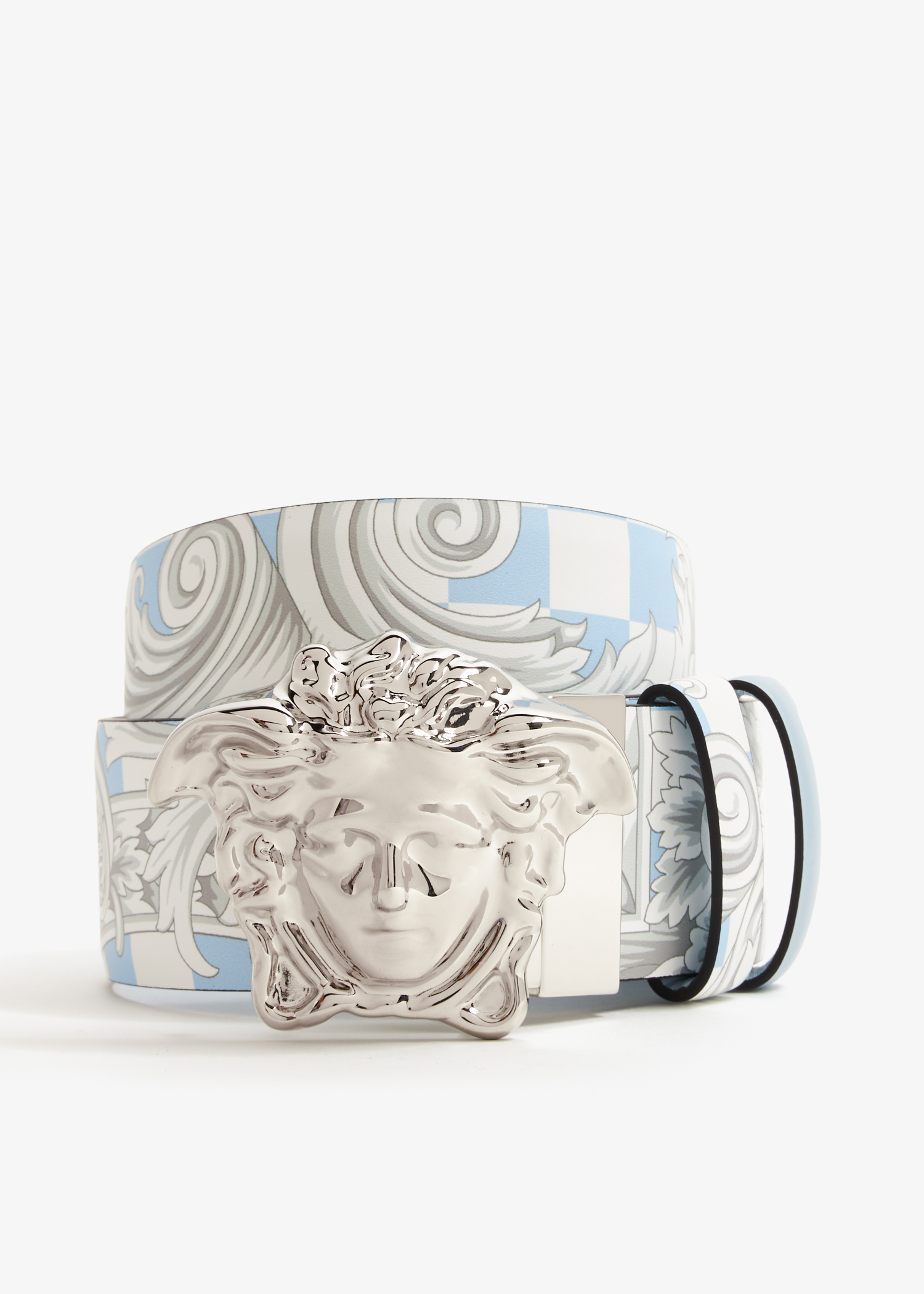 

La Medusa reversible leather belt, Blue