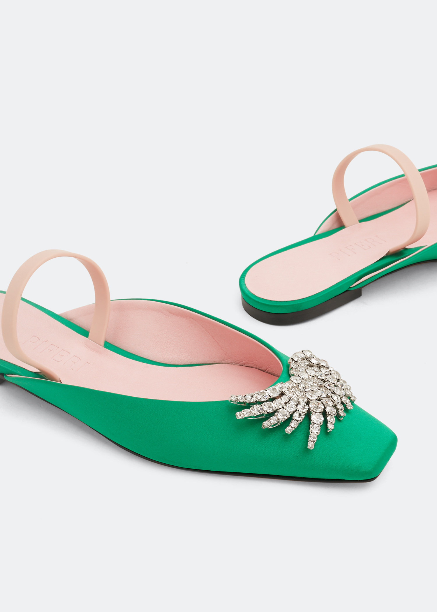 

Drizella flat mules, Green