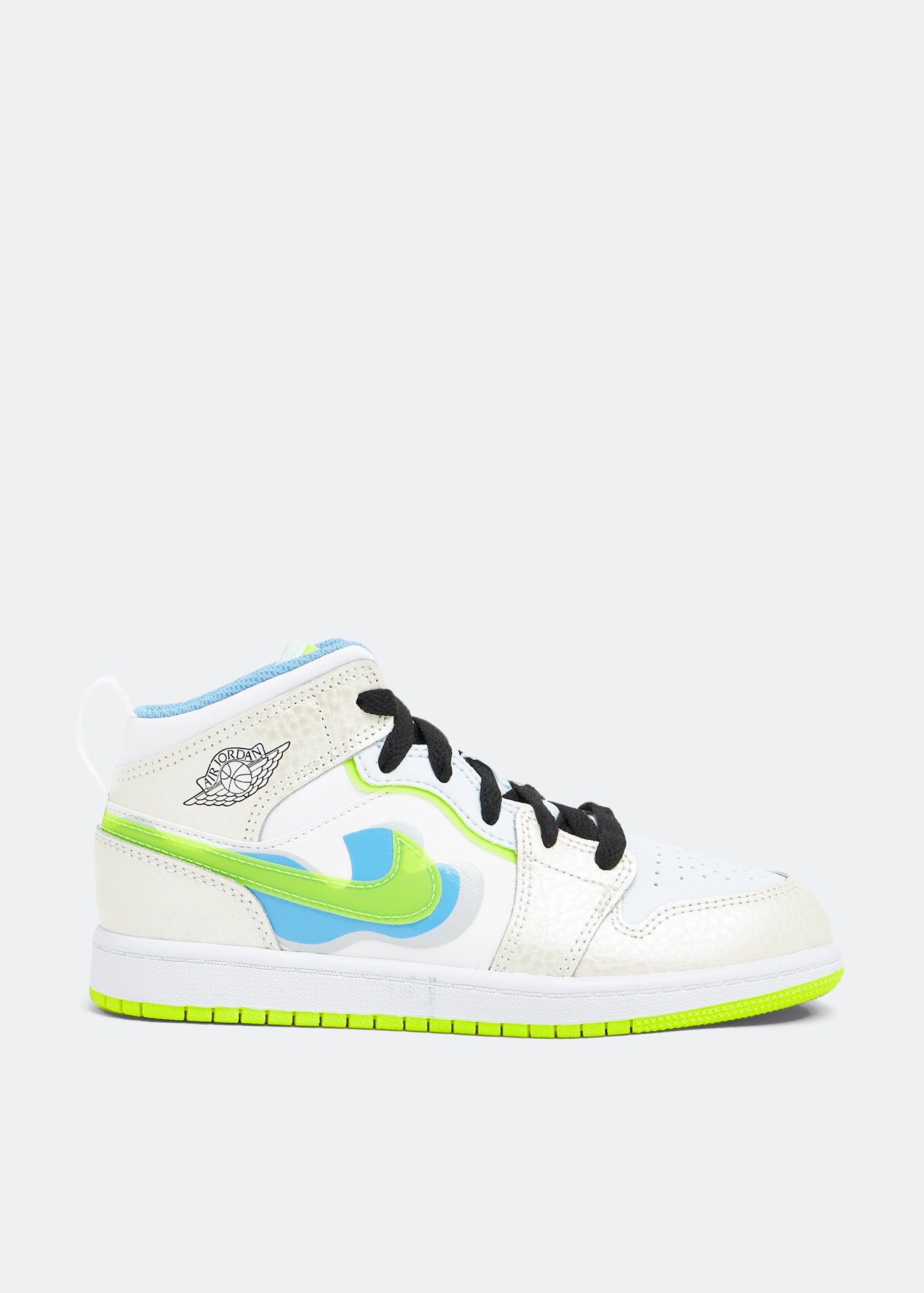 Nike Air Jordan 1 Mid 'Warped Swoosh' sneakers for Unisex - White 