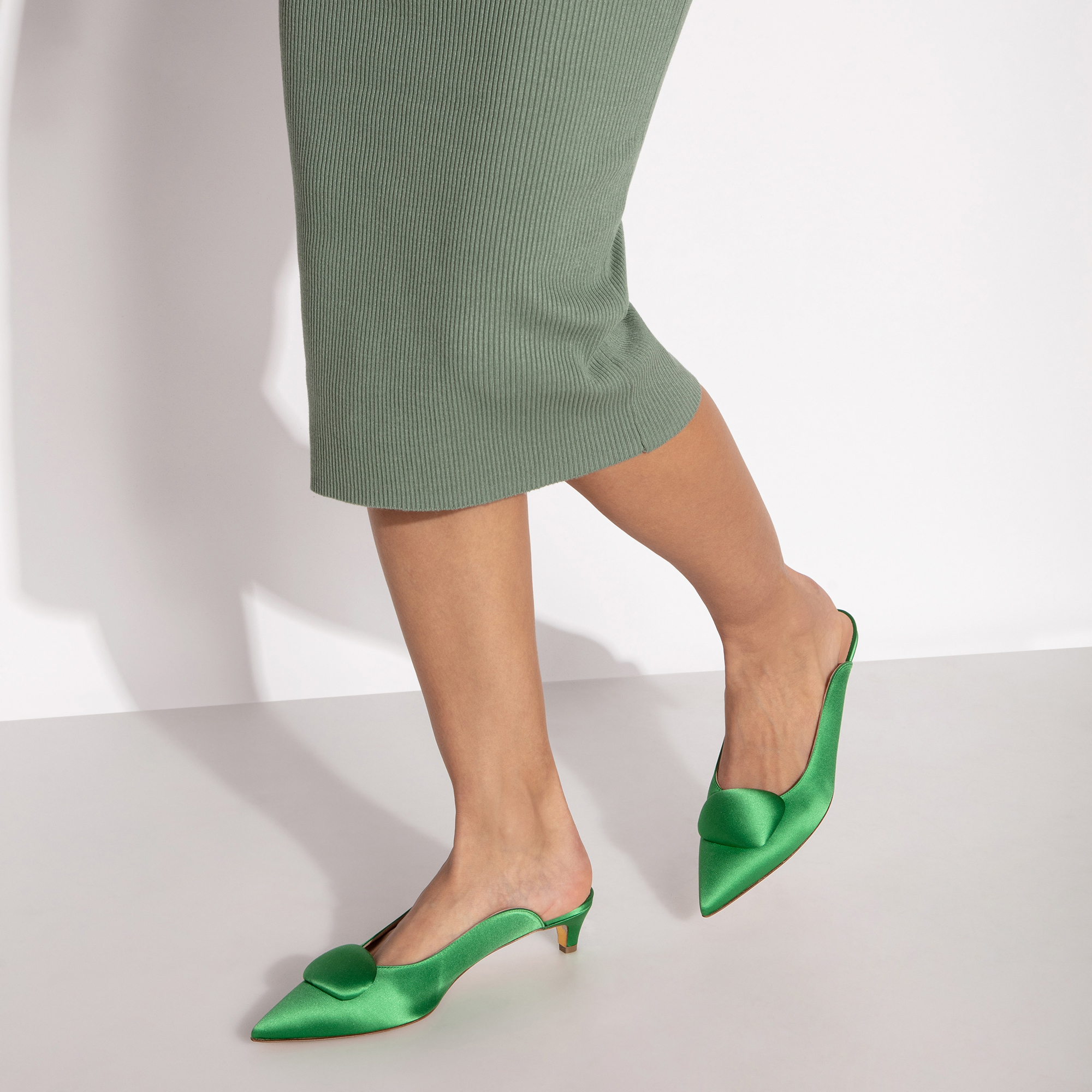 Rupert Sanderson Lullaby mules for Women Green in UAE Level Shoes