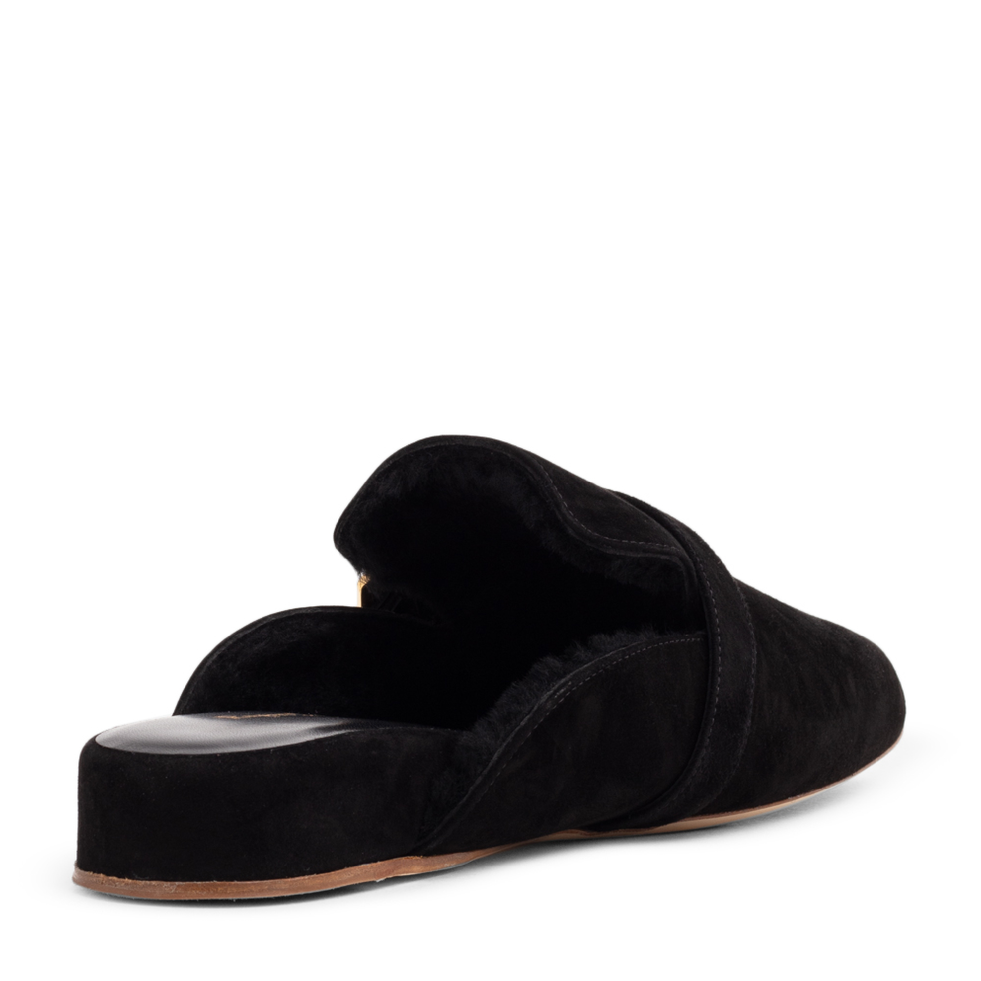 

Pin-buckle suede mules, Black