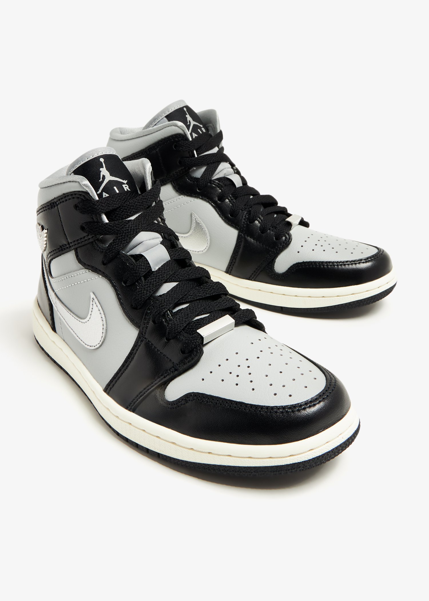 Nike Air Jordan 1 Mid Light Smoke Grey sneakers for Women Black in Bahrain Level Shoes