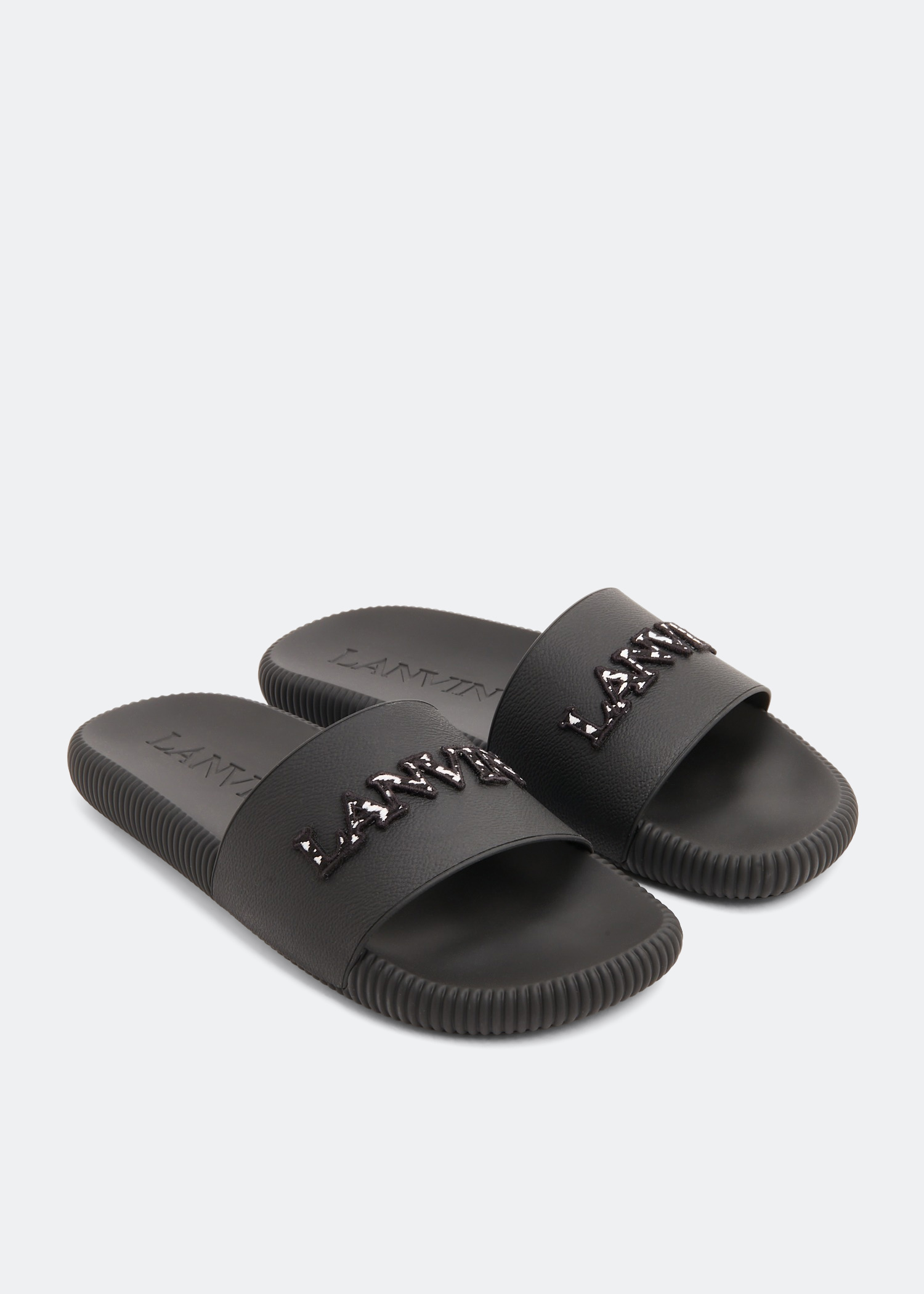 Lanvin Arpège slides for Men - Black in KSA | Level Shoes