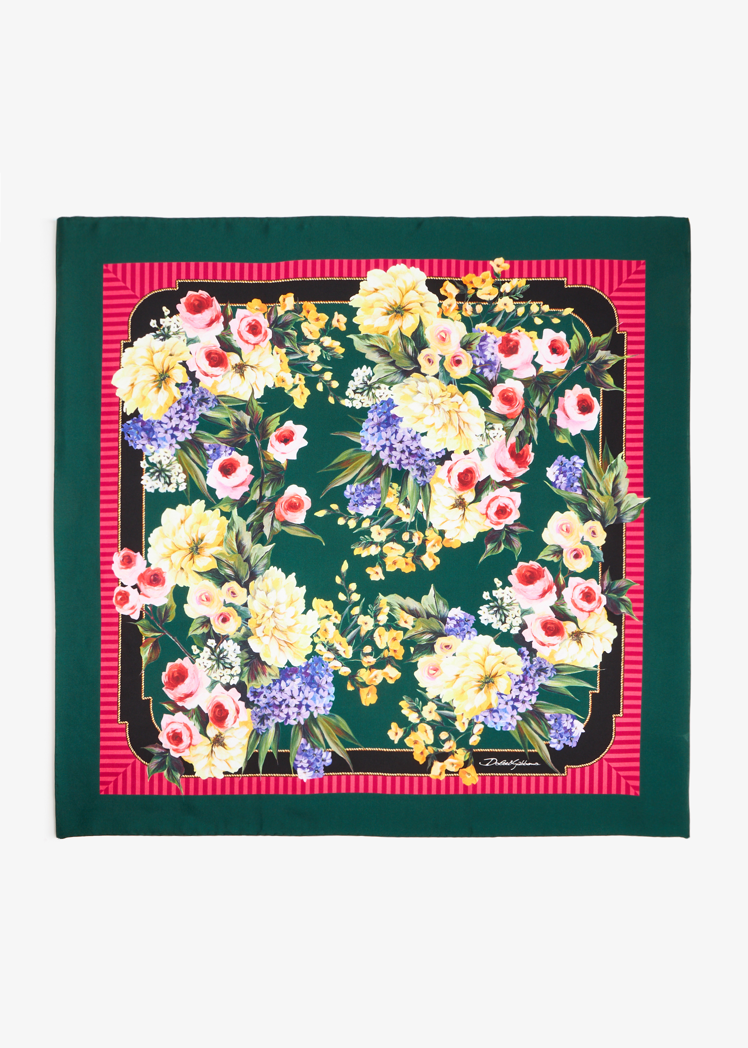 

Garden-print twill scarf, Prints