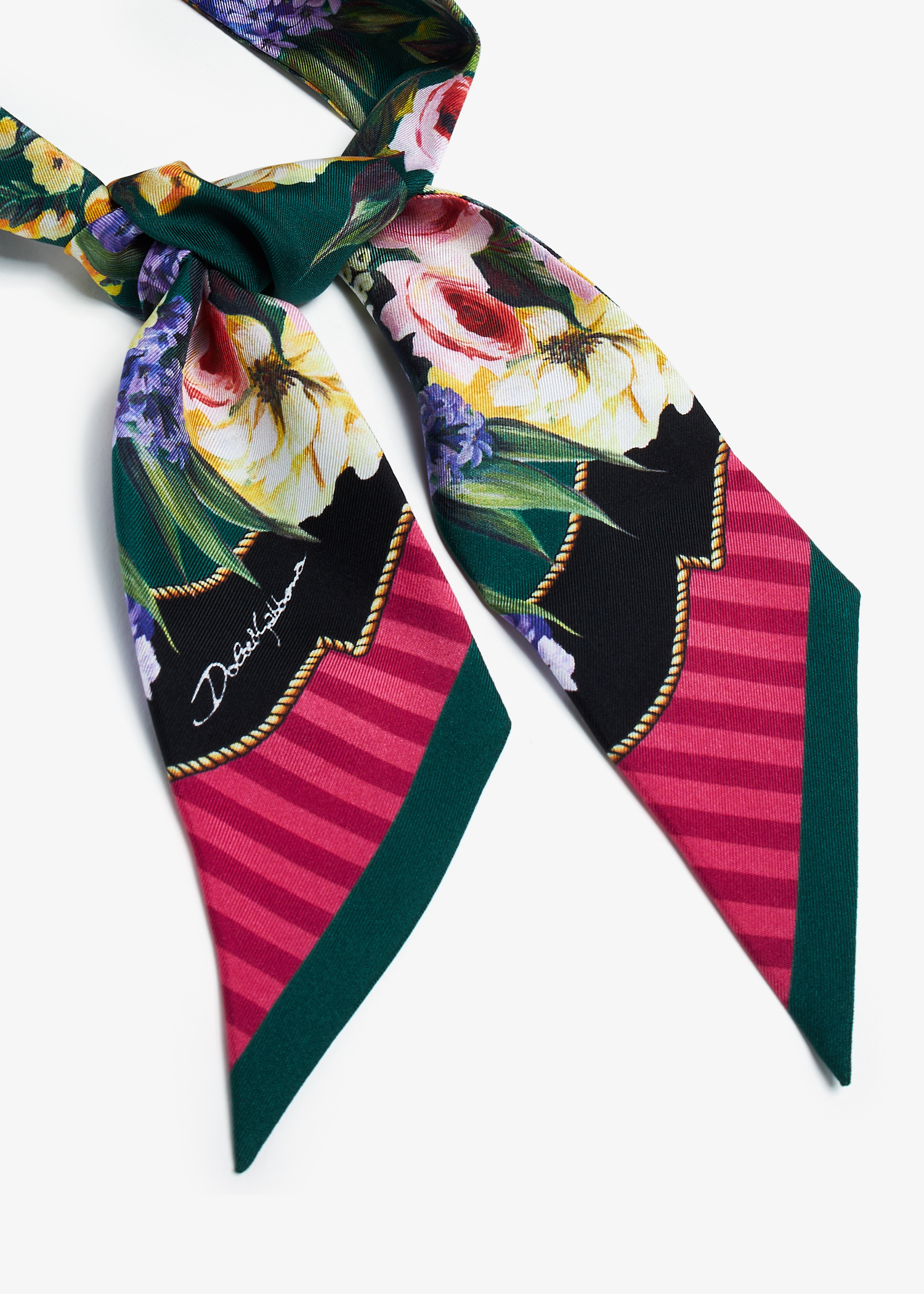 

Garden-print twill headscarf, Prints