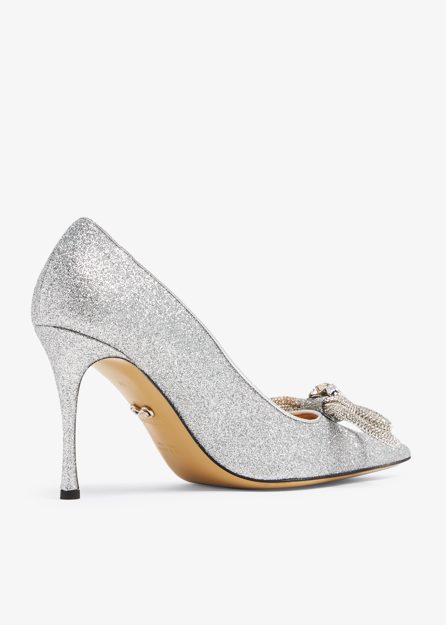 Mach & Mach Double bow pumps for Women - Silver in UAE | Level Shoes