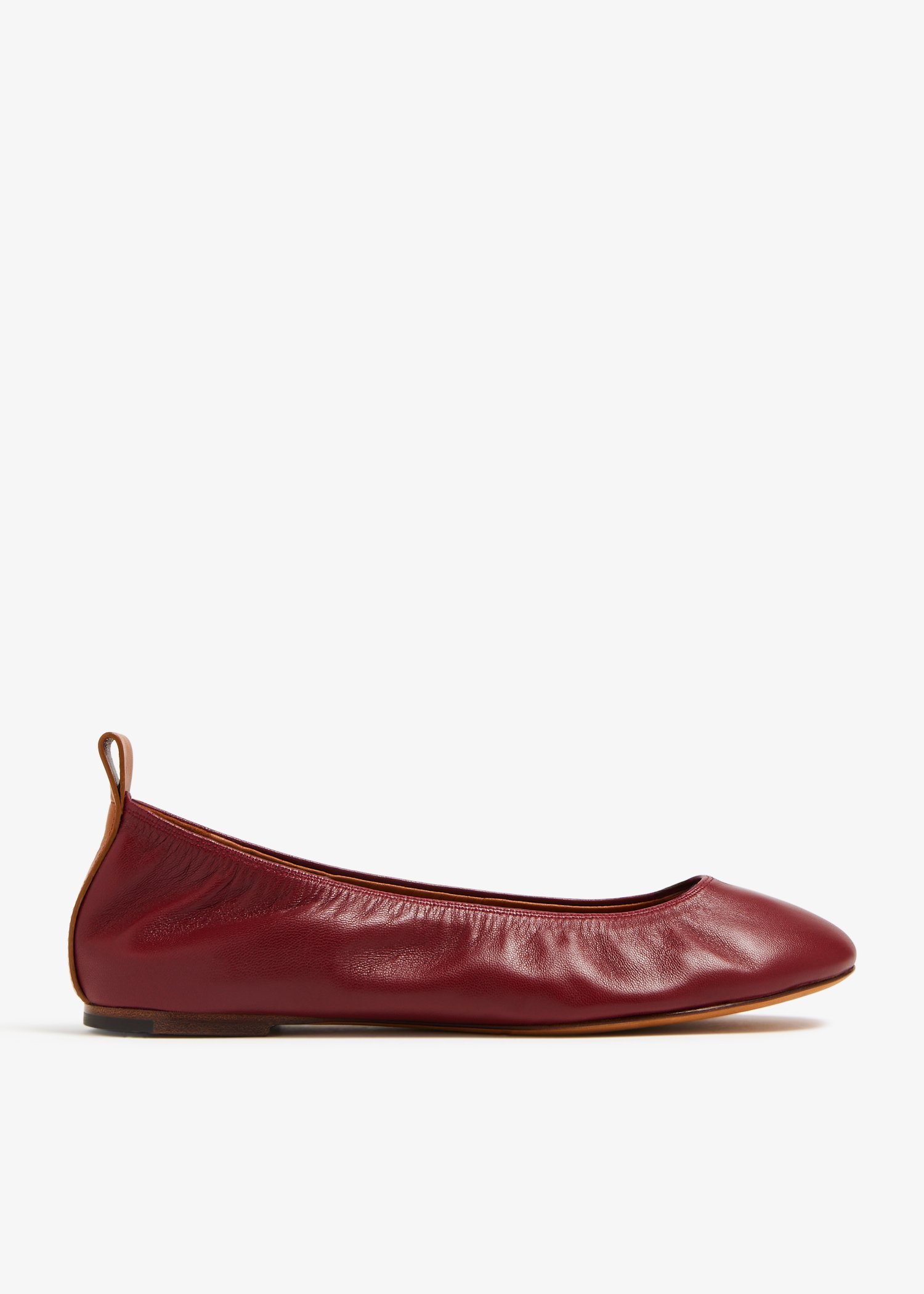 

Leather ballerina flats, Burgundy