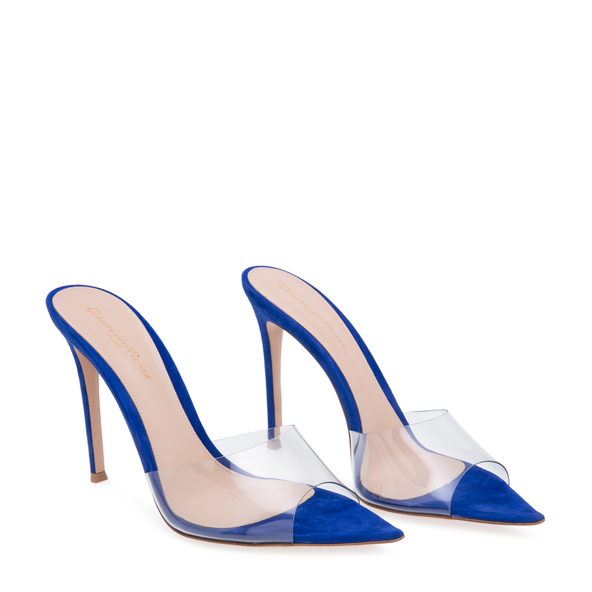 

Point-toe mules, Blue