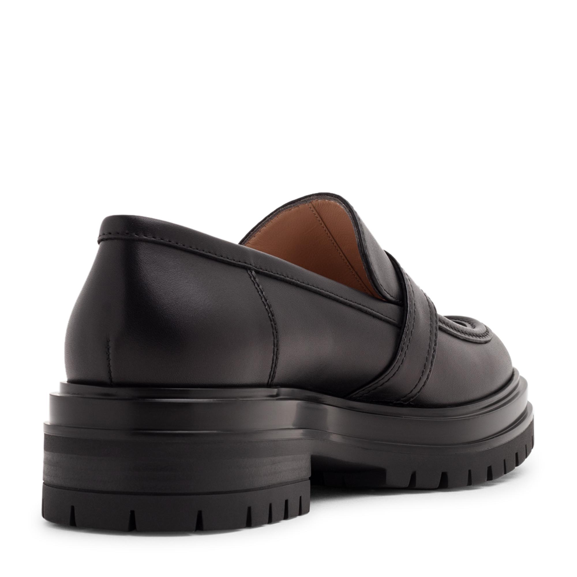 

Crystal buckle loafers, Black