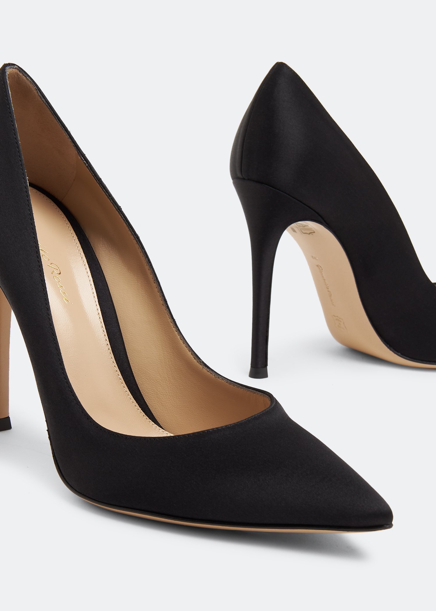 

Gianvito satin pumps, Black